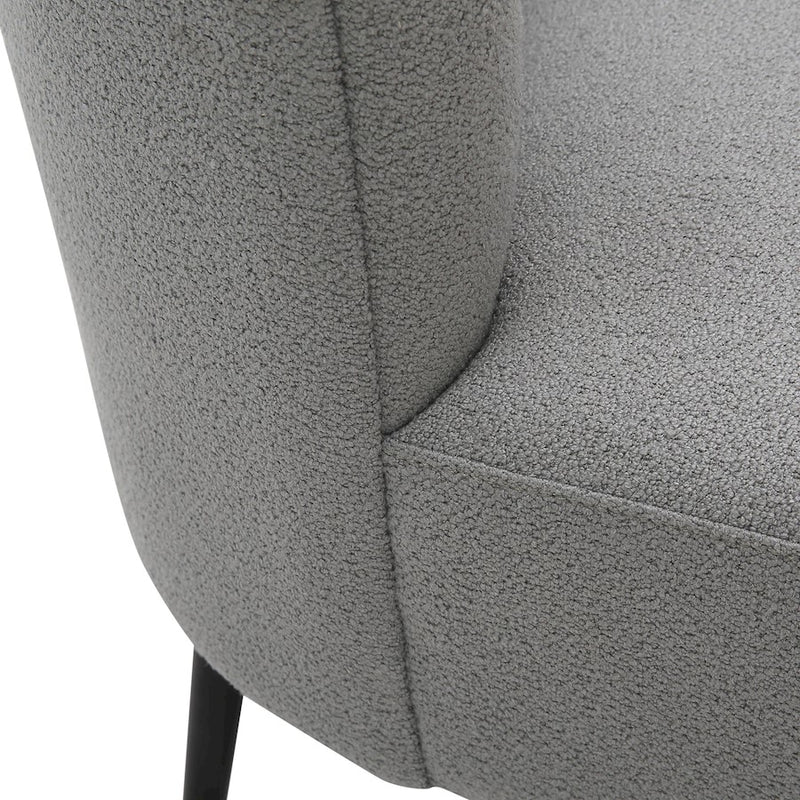LumiSource Luna Fran Slipper Chair, Black/Light Grey Sherpa