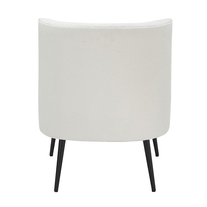 LumiSource Luna Fran Slipper Chair, Black Metal/White Sherpa