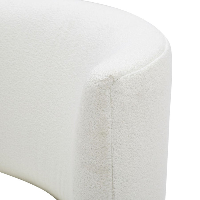 LumiSource Luna Fran Slipper Chair, Black Metal/White Sherpa