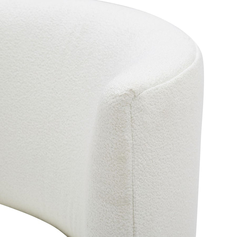 LumiSource Luna Fran Slipper Chair | Black Metal and White Sherpa Fabric | Living Room & Bedroom Accent Seating | Model CHR-FRANSLPBKW