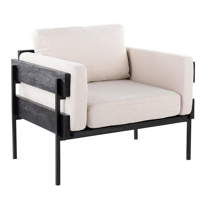 LumiSource Kari Chair, Black Metal/Cream - CHR-KARI2BKBKCR