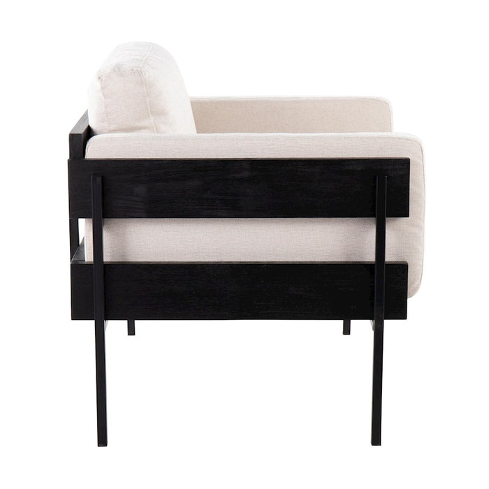LumiSource Kari Chair, Black Metal/Cream