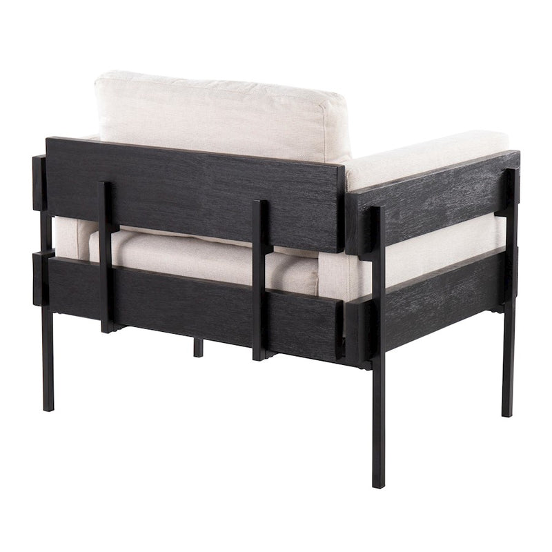LumiSource Kari Chair, Black Metal/Cream