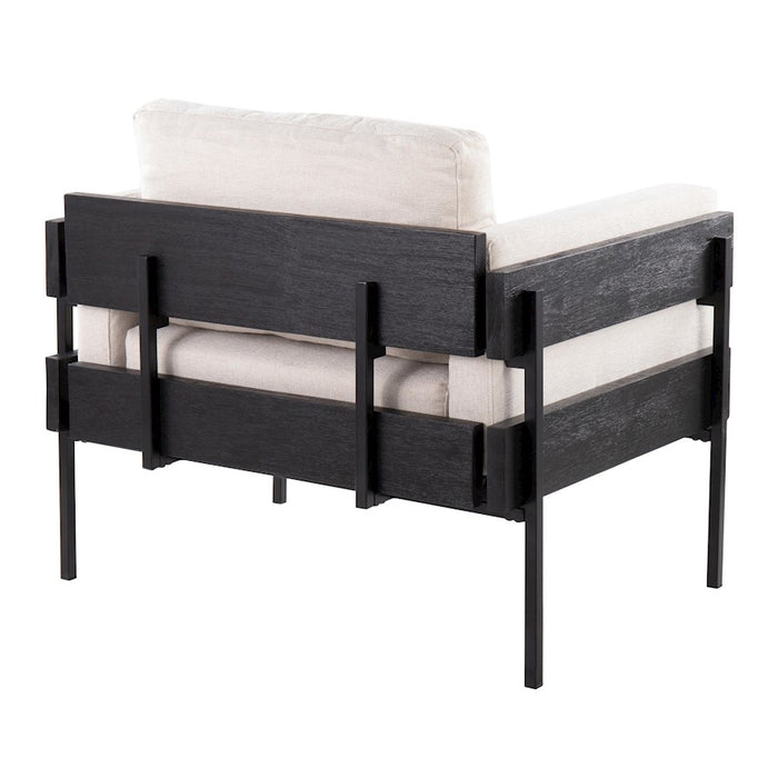 LumiSource Kari Chair, Black Metal/Cream
