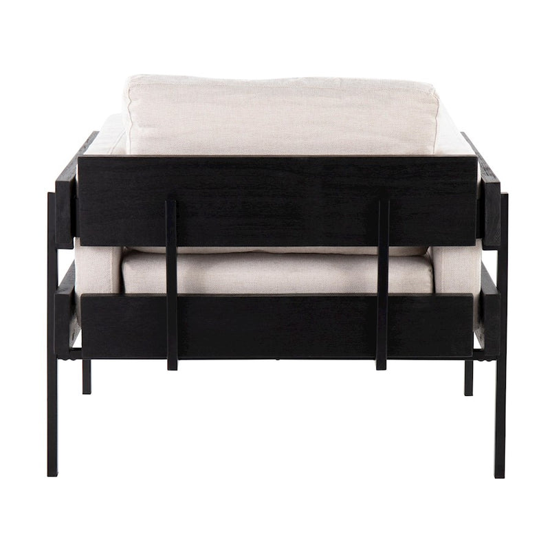 LumiSource Kari Chair, Black Metal/Cream