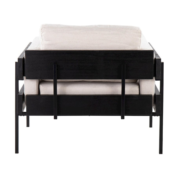 LumiSource Kari Chair, Black Metal/Cream
