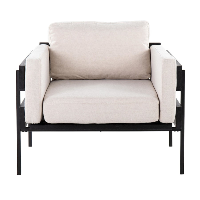 LumiSource Kari Chair, Black Metal/Cream