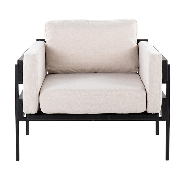 LumiSource Kari Chair, Black Metal/Cream
