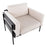 LumiSource Kari Chair, Black Metal/Cream