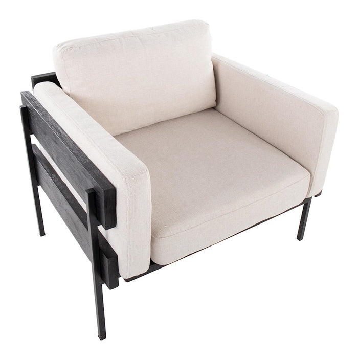 LumiSource Kari Chair, Black Metal/Cream