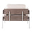 LumiSource Kari Chair, White Metal/Grey Wood/Cream