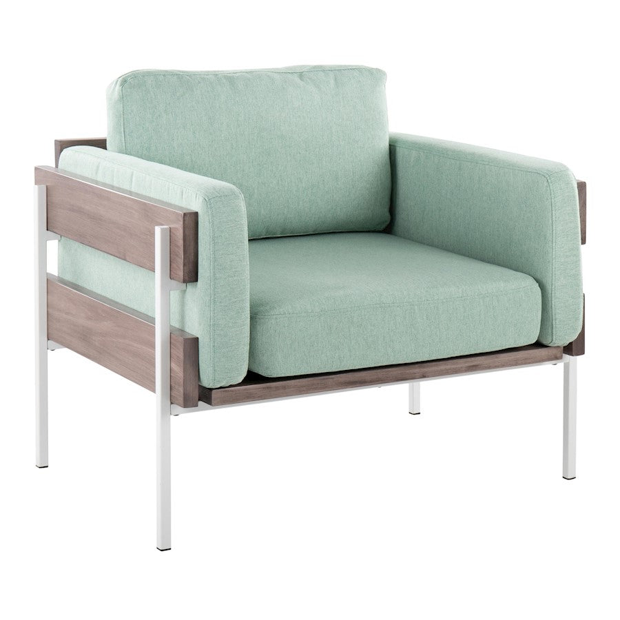 LumiSource Kari Chair, White/Grey Wood/Light Green - CHR-KARI2WGYLGN