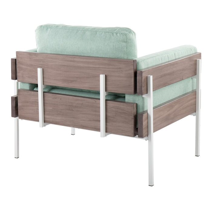 LumiSource Kari Chair, White/Grey Wood/Light Green