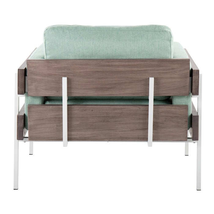 LumiSource Kari Chair, White/Grey Wood/Light Green