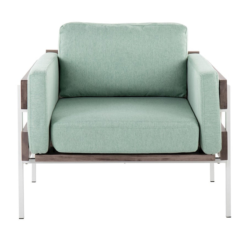 LumiSource Kari Chair, White/Grey Wood/Light Green