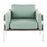 LumiSource Kari Chair, White/Grey Wood/Light Green