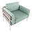 LumiSource Kari Chair, White/Grey Wood/Light Green