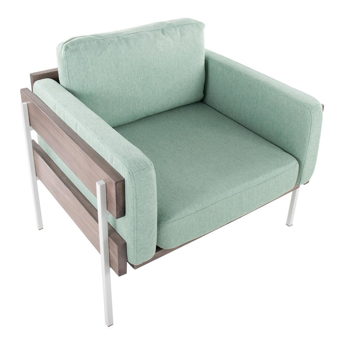 LumiSource Kari Chair, White/Grey Wood/Light Green