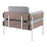 LumiSource Kari Chair, White Metal/Grey Wood/Light Grey