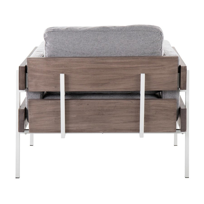 LumiSource Kari Chair, White Metal/Grey Wood/Light Grey