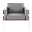 LumiSource Kari Chair, White Metal/Grey Wood/Light Grey
