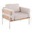 LumiSource Kari Chair, White Metal/Natural Wood/Cream - CHR-KARI2WNACR