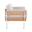 LumiSource Kari Chair, White Metal/Natural Wood/Cream