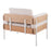 LumiSource Kari Chair, White Metal/Natural Wood/Cream