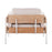 LumiSource Kari Chair, White Metal/Natural Wood/Cream