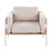 LumiSource Kari Chair, White Metal/Natural Wood/Cream