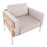 LumiSource Kari Chair, White Metal/Natural Wood/Cream