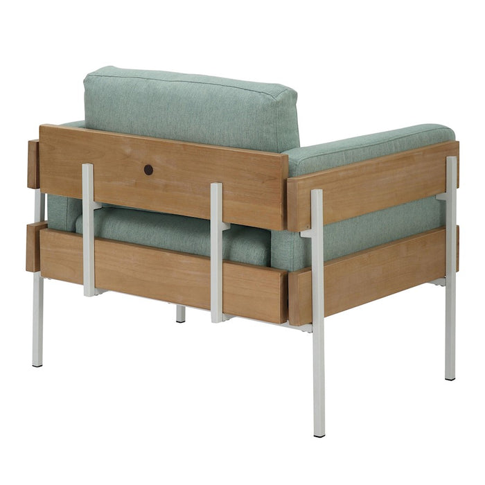 LumiSource Kari Chair, White/Natural Wood/Light Green