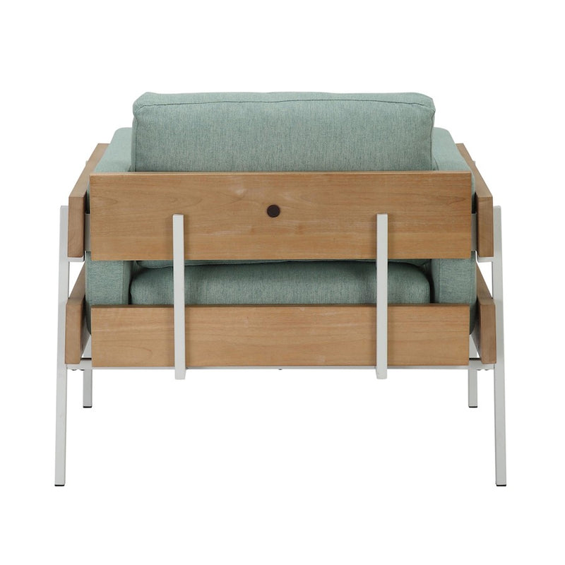 LumiSource Kari Chair, White/Natural Wood/Light Green