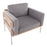 LumiSource Kari Chair, White/Natural Wood/Light Grey