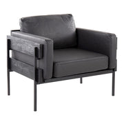 LumiSource Kari Chair, Black/Black Wood/Black PU - CHR-KARIPU2BKBKBK