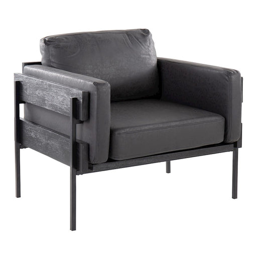 LumiSource Kari Chair, Black/Black Wood/Black PU - CHR-KARIPU2BKBKBK