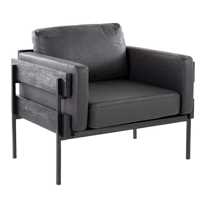 LumiSource Kari Chair, Black/Black Wood/Black PU - CHR-KARIPU2BKBKBK