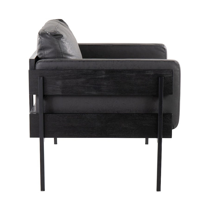 LumiSource Kari Chair, Black/Black Wood/Black PU
