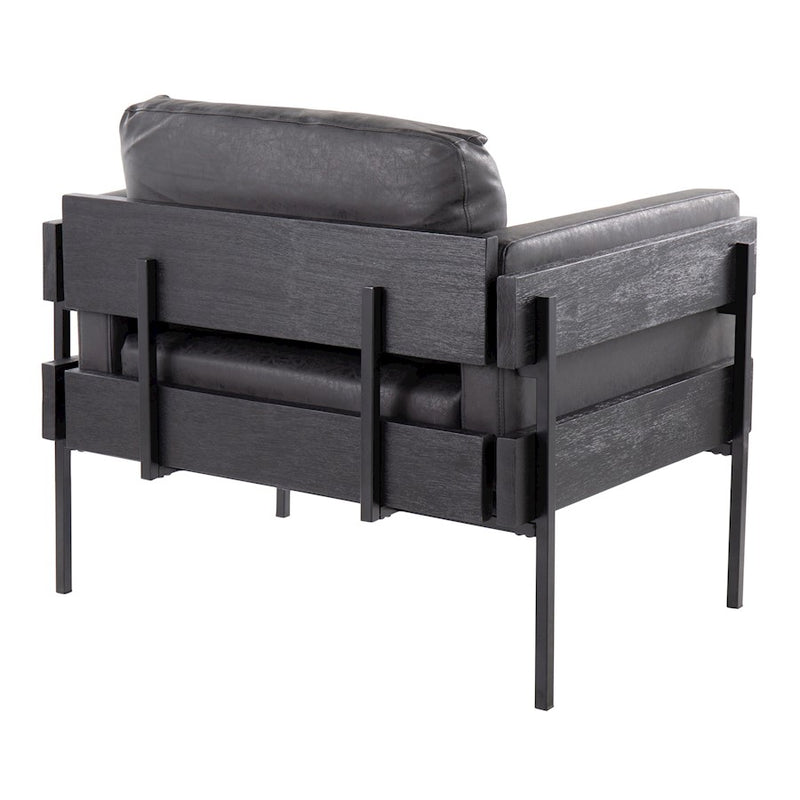 LumiSource Kari Chair, Black/Black Wood/Black PU