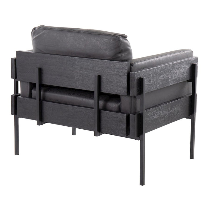 LumiSource Kari Chair, Black/Black Wood/Black PU