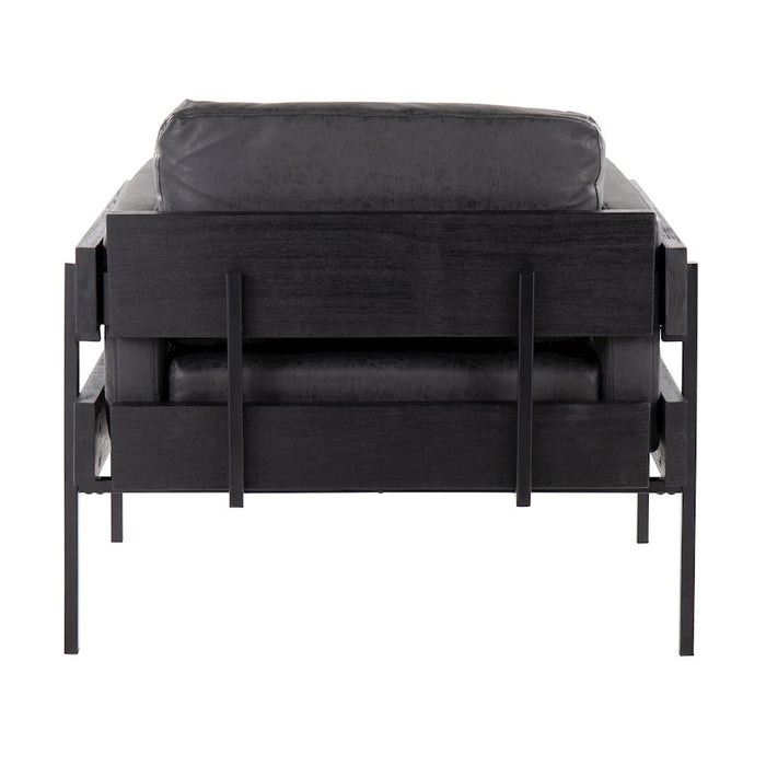 LumiSource Kari Chair, Black/Black Wood/Black PU