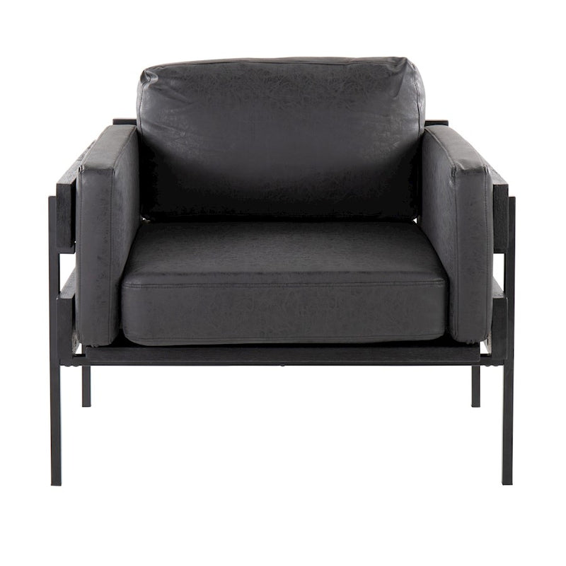 LumiSource Kari Chair, Black/Black Wood/Black PU