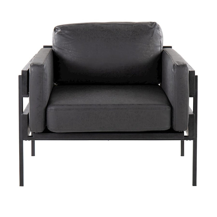 LumiSource Kari Chair, Black/Black Wood/Black PU