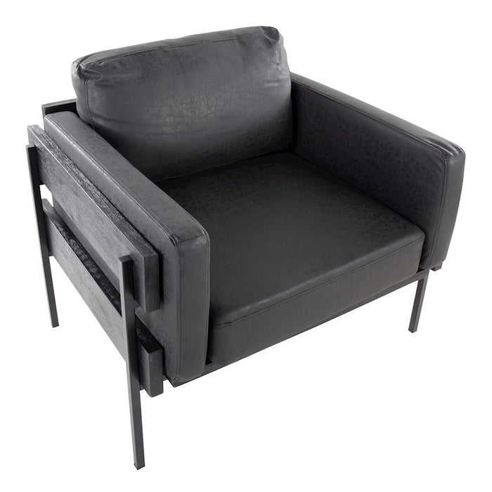 LumiSource Kari Chair, Black/Black Wood/Black PU