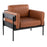 LumiSource Kari Chair, Black/Black Wood/Camel PU - CHR-KARIPU2BKBKCAM