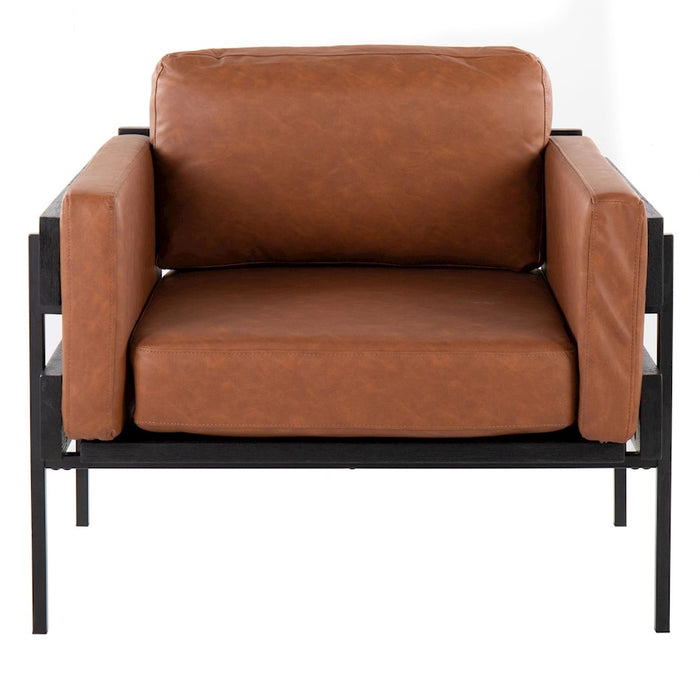 LumiSource Kari Chair, Black/Black Wood/Camel PU