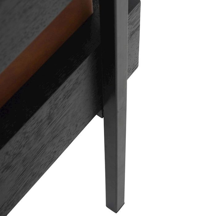 LumiSource Kari Chair, Black/Black Wood/Camel PU
