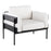 LumiSource Kari Chair, Black Metal/Black Wood/White PU - CHR-KARIPU2BKBKW