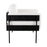 LumiSource Kari Chair, Black Metal/Black Wood/White PU