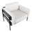 LumiSource Kari Chair, Black Metal/Black Wood/White PU